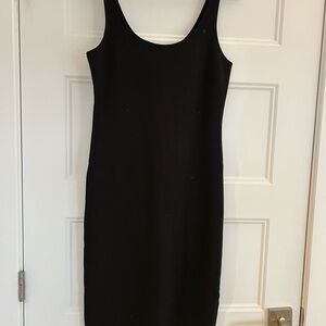 Forever 21 Black Scoop Neck Midi Bodycon Dress